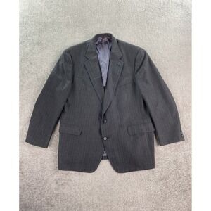 Vintage Jos. A Bank Suit Jacket 46 R Gray Striped Executive Collection Designer